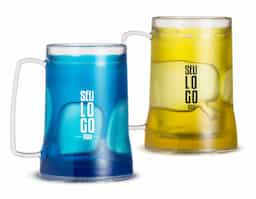 Caneca acrílica 400ml com gel térmico, congelar apenas de boca para baixo no máximo 48hs a cada congelamento.