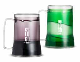 Caneca acrílica 400ml com gel térmico, congelar apenas de boca para baixo no máximo 48hs a cada congelamento.