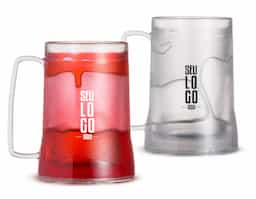 Caneca acrílica 400ml com gel térmico, congelar apenas de boca para baixo no máximo 48hs a cada congelamento.
