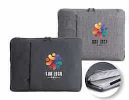 Pasta para tablet e notebook 14 em poliéster resistente à água com dois compartimentos e parte interna com estofamento aveludado.