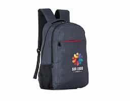 Mochila confeccionada em poliéster com compartimento para notebook até 15,6 polegadas. Contém compartimento grande, compartimento mediano com divisórias e bolso telado, compartimento frontal e bolsos laterais em malha. Alça de mão com revestimento espumado, alças para as costas ajustáveis e com revestimento espumado.