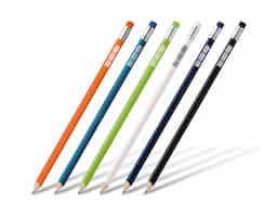 Lápis HB apontado, fabricado com excelente acabamento e acompanhado de borracha integrada, ideal para escrita e desenho no dia a dia. Produto certificado conforme a Portaria Inmetro nº 423, de 8 de outubro de 2021, garantindo qualidade e segurança. Entregue já apontado, é uma opção prática e funcional de brinde corporativo.