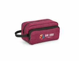 Bolsa de cosméticos em tecido 300D de alta densidade, com dimensões de 220 x 115 x 115 mm. Possui alça para transporte, bolso frontal com zíper e interior forrado, ideal para organizar e proteger seus itens de beleza.
