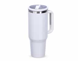 Caneca térmica com capacidade de 1,2 litros em inox 304 com parede dupla. Possui tampa acrílica rosqueável e bico flexível integrado para uso com o canudo. Conta com um prático pegador de plástico e acompanha canudo.