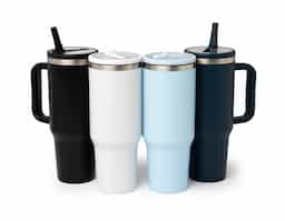 Caneca térmica com capacidade de 1,2 litros em inox 304 com parede dupla. Possui tampa acrílica rosqueável e bico flexível integrado para uso com o canudo. Conta com um prático pegador de plástico e acompanha canudo.