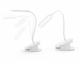 Luminária de mesa portátil em ABS 65% reciclado com 140 lumen e clip para segurar às superfícies. A base é antiderrapante e o tubo é maleável em 360º que permite ajustar com facilidade a direção da luz. Tem uma bateria incorporada de lítio de 1200 mAh. Contém um interruptor para ligar e desligar com 3 níveis de luminosidade: Luz alta (aproximadamente 3 h de utilização), luz média (aproximadamente 7 h de utilização) e luz baixa (aproximadamente 30 h de utilização). Incluso um cabo de carregamento USB-C. Fornecida em caixa presente em papel kraft reciclado. 122 x 456 x 58 mm | Caixa: 110 x 75 x 180 mm