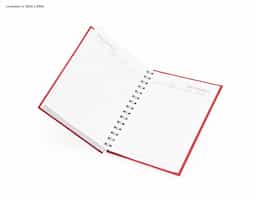 Agenda diária 2026 com capa dura em prime, bolso plástico interno e encadernação Wire-O. Contém páginas dedicadas dados pessoais, calendários de 2025 até 2027, lista de contatos, planejamento diário e mapas