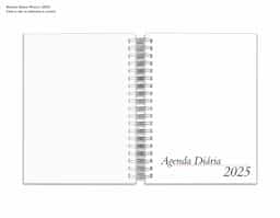 Agenda de capa marrom com acabamento sofisticado, fecho de ímã para maior segurança e suporte integrado para caneta e cartões. Encadernação wire-o garante durabilidade e facilidade no uso diário, ideal para organização pessoal ou profissional. Compacta e funcional, combina estilo e praticidade.