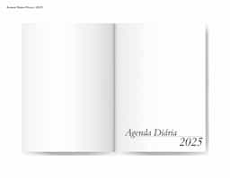 Agenda de capa lisa fosca na cor azul, com detalhes de costura branca nas bordas. Possui acabamento sem cantoneiras, conferindo um visual limpo e elegante. Ideal para organização pessoal ou profissional, combina funcionalidade com um design discreto e moderno.
