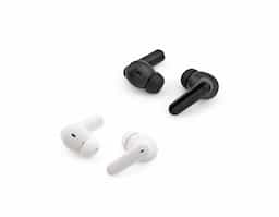 Fone de ouvido wireless em ABS 100% reciclado. Transmissão sem fios BT 5.3 com autonomia, aproximadamente, de 6 horas. Função para atender chamadas, controlo de volume e conexão à playlist do dispositivo móvel. Incluso cabo de carregamento USB-C e pares extra em borracha. Fornecido em caixa presente de papel kraft. Caixa: 75 x 150 x 45 mm