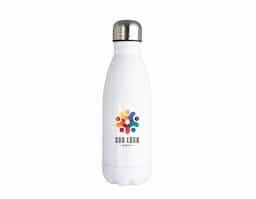 Garrafa de 650ml produzida em inox, com acabamento brilhante e tampa rosqueável para maior segurança no transporte. Modelo não térmico, ideal para uso diário, proporcionando resistência e praticidade.