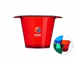 Balde de gelo com capacidade para 4 litros, ideal para manter bebidas refrigeradas. Possui alças laterais para facilitar o transporte. Na versão branca, apresenta acabamento leitoso, conferindo um visual sofisticado e discreto ao produto.