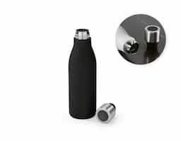 Garrafa em aço inox (90% reciclado) de parede dupla térmica, isolada a vácuo. Garrafa com sistema de auto-sanitização UV que inativa vírus e bactérias que estejam na sua garrafa, tornando a sua bebida mais segura. Capacidade até 500 mL