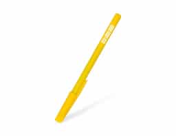 Caneta plástica com tampa, leve e prática para o dia a dia. Possui carga esferográfica azul, proporcionando escrita suave e contínua. Ideal para uso escolar, profissional ou pessoal.