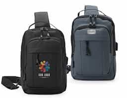 Mochila de ombro 7L em couro sintético, resistente à água, com 4 compartimentos, bolso para tablet, entrada USB e alça refletiva. Estilo casual e organização para o dia a dia!  