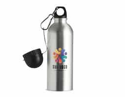 Squeeze de alumínio com capacidade de 500ml, possui acabamento especial para sublimação. Acompanha tampa rosqueável e um segundo bico com mosquetão para facilitar o transporte. Produto não térmico, ideal para uso diário.