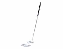 Kit portátil de golfe para treinos em casa ou no escritório. Inclui taco desmontável (84,5?cm), 2 bolinhas (3,5?cm) e buraco moldura (9,5?cm). Diversão e precisão em qualquer lugar!