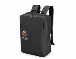 Mochila de poliéster com capacidade de 21 litros, ideal para trabalho ou escola. Possui alças ajustáveis, dois compartimentos, sendo um principal com divisórias, entrada USB e espaço para notebook de até 14". Conta ainda com bolso extra com zíper e engate para mala de viagem.