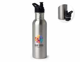 Squeeze em inox com capacidade de 700ml, ideal para hidratação no dia a dia ou atividades físicas. Conta com tampa rosqueável, bico plástico para facilitar o consumo e alça integrada que oferece praticidade no transporte. Resistente, durável e com design moderno, é uma excelente opção de brinde ou uso pessoal.  Deseja incluir alguma informação sobre cores ou personalização?