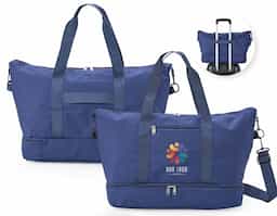 Bolsa multiuso com capacidade de até 19?L, feita em Oxford impermeável. Possui compartimento principal com dois bolsos internos, sendo um com zíper e outro dividido. Conta ainda com bolso externo para pequenos objetos e compartimento inferior com zíper. Acompanha alça transversal removível.