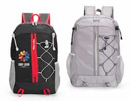 Mochila dobrável em poliéster resistente à água, com capacidade de até 20 litros. Quando dobrada, pode ser transportada como um estojo compacto. Aberta, conta com compartimento interno com divisória, bolso frontal amplo, dois bolsos laterais em rede com elástico, compartimento traseiro antifurto e alças com espuma respirável.
