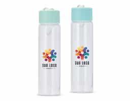 Garrafa de vidro 330ml, ideal para brindes sustentáveis. Conta com tampa plástica de rosca que evita vazamentos e alça em algodão para facilitar o transporte. Compacta, reutilizável e perfeita para ações promocionais que valorizam o cuidado com o meio ambiente e o uso no dia a dia.