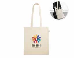 Sacola ecológica confeccionada em 100% algodão orgânico de 140 g/m², resistente e sustentável. Possui alças reforçadas de 65 cm, ideais para carregar no ombro com conforto. Perfeita para o dia a dia, compras ou ações promocionais que valorizam o cuidado com o meio ambiente.