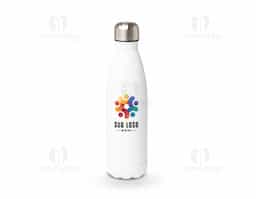 Garrafa térmica feita em inox 304, com capacidade de 500ml. O seu acabamento em um tom brilhante se sobressai entre outros acessórios e itens de uso diário.