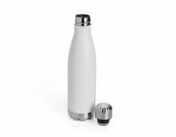 Garrafa térmica em inox com tampa rosqueável, pintura em spray e capacidade para até 500ml. Possui estrutura de parede dupla e vedação a vácuo, o que permite conservar a temperatura de líquidos por mais tempo.

Observação: As garrafas nos tons de azul apresentam acabamento acetinado, enquanto as demais cores possuem um acabamento mais opaco.