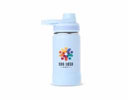 Garrafa térmica em inox, pintura eletrostática e capacidade para até 350ml. Conta com estrutura de parede dupla e vedação a vácuo, permitindo conservar a temperatura de líquidos por mais tempo. Possui tampa rosqueável com protetor para o bocal e alça fixa para facilitar o transporte. Acompanha protetor para a base em silicone.