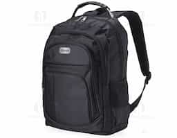 Mochila de nylon com capacidade de 30 litros, composta por quatro compartimentos, incluindo bolso interno acolchoado para notebook de até 15,6". Possui bolsos laterais em malha, duas alças de mão e parte traseira com revestimento espumado para maior conforto. 