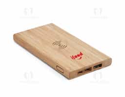 Bateria portátil bambu bateria de lítio capacidade: 5.000 mAh. tempo de vida = 500 ciclos. potência de saída wireless: 5W. com entrada e saída: 5V/2A. indicador de carga. 1 porta micro USB, 1 porta USB tipo C e 1 porta USB. incluso cabo USB/micro USB para carregar a bateria.