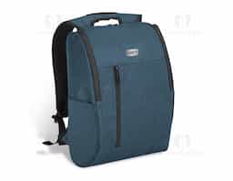 Mochila para notebook. 600D de alta densidade. Compartimento com 2 divisórias almofadadas para notebook até 15.6'' e tablet 9.7''. Interior forrado e almofadado. 1 bolso frontal e 2 bolsos laterais. Parte posterior almofadada, com sistema de apoio acolchoado para as costas e alças almofadadas