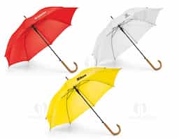 Guarda chuva poliéster 190T pega em madeira abertura automática