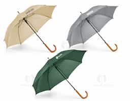 Guarda chuva poliéster 190T pega em madeira abertura automática
