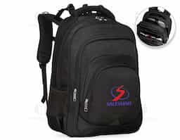 Mochila de alta confecção em poliéster com detalhes em nylon. Com amplo espaço, possui compartimento grande com bolso para notebook até 15.6 polegadas, compartimento mediano com divisórias para documentos, canetas, eletrônicos e entre outros;