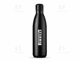 Garrafa térmica de inox com acabamento fosco, capacidade de 500ml. Contém tampa de vedação rosqueável com detalhe externo em relevo.