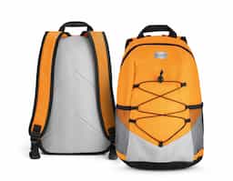 Mochila em 600D com bolsos laterais em tela e bolso interior. Parte posterior e alças almofadadas 250 x 420 x 180 mm