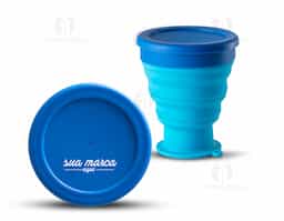 Copo viagem dobrável silicone 400ml