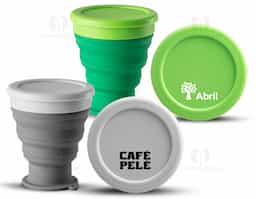 Copo viagem dobrável silicone 400ml