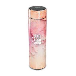 Garrafa térmica em aço inox com parede dupla 450ml com infusor,
Display LED com termômetro digital na tampa para indicar a temperatura do líquido,
Conserva líquido quente por até 5 horas e líquido frio até 7 horas