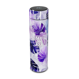 Garrafa térmica em aço inox com parede dupla 450ml com infusor,
Display LED com termômetro digital na tampa para indicar a temperatura do líquido,
Conserva líquido quente por até 5 horas e líquido frio até 7 horas