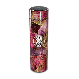 Garrafa térmica em aço inox com parede dupla 450ml com infusor,
Display LED com termômetro digital na tampa para indicar a temperatura do líquido,
Conserva líquido quente por até 5 horas e líquido frio até 7 horas