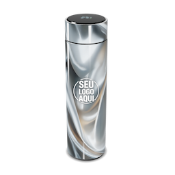 Garrafa térmica em aço inox com parede dupla 450ml com infusor,
Display LED com termômetro digital na tampa para indicar a temperatura do líquido,
Conserva líquido quente por até 5 horas e líquido frio até 7 horas