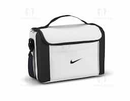 Bolsa térmica em 600D com alça ajustável em webbing, bolso frontal e capacidade até 8 L