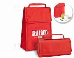Bolsa térmica dobrável em non-woven (80 g/m²) com fecho em velcro e com capacidade até 3 L. Food grade. Bolsa fornecida desdobrada. Dobrada: 170 x 95 x 40 mm | Aberta: 170 x 265 x 110 mm