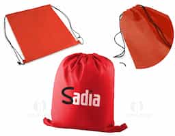 Sacola Mochila em tecido tipo Nylon 210gr resinado em fio 100% polyester
