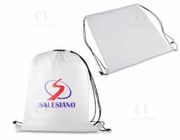 Sacola Mochila em tecido tipo Nylon 210gr resinado em fio 100% polyester