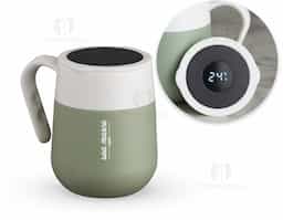 Caneca Térmica 500ml em inox com display LED com termômetro digital na tampa para indicar a temperatura do líquido.