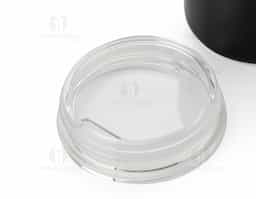 Caneca 350 ml parede dupla em Inox, com pegador de inox, contém tampa transparente com compartimento para beber.